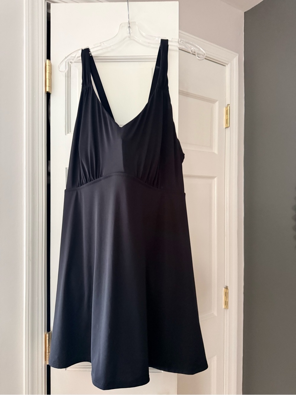 Lands' End Black V-Neck Slip Dress